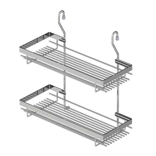 Полка для специй на рейлинг широкая Starax S-4006-C (прут, хром)