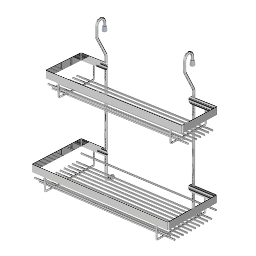 Полка для специй на рейлинг комбинированная Starax S-4007-C (прут, хром)