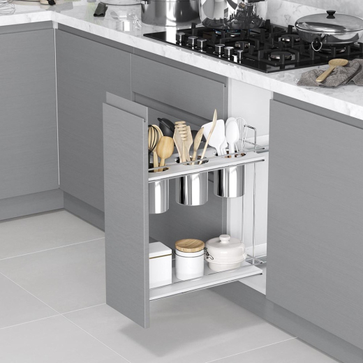 Бутылочница для столовых предметов Starax S-2651-C (левая, хром)