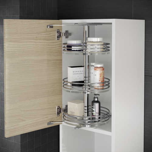 Выдвижная мини-полка с поворотным механизмом для ванной комнаты Starax S-8401-C (хром)